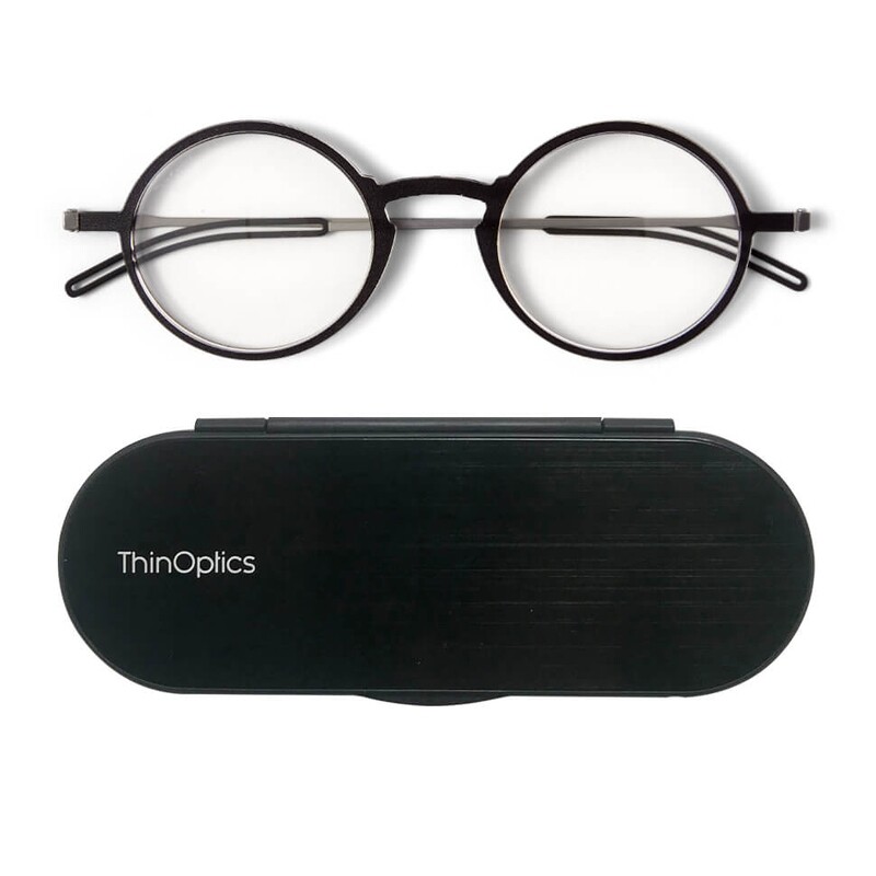ThinOptics  Manhattan and Milano Case - Occhiale da lettura tascabile ultrasottile nero
