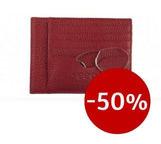 Seeoo Light Wallet -  occhiali pince-nez da lettura + portacarte in pelle SCONTO 60%