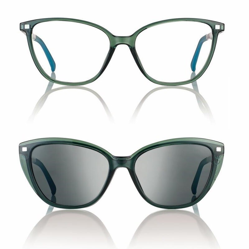 Neyeture Biobased Cat Eye con clip on sole magnetico F0459 Verde