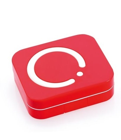 Circle - contenitore per lenti a contatto, Colore: Rosso