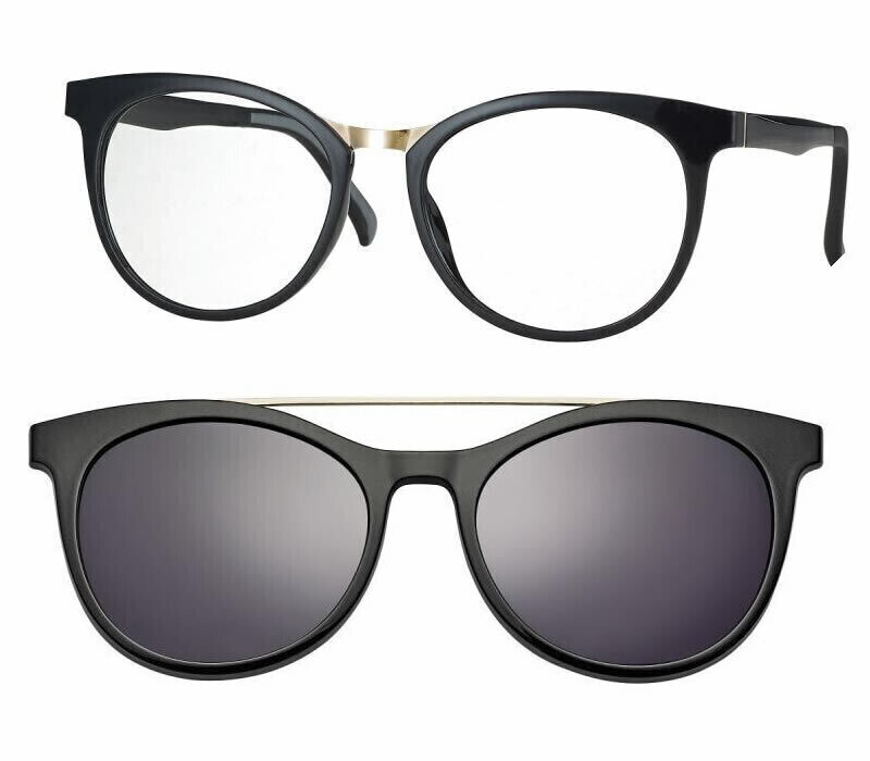 CentroStyle Light &amp; Flexible F0208 Unisex Nero con Clip on Panthos