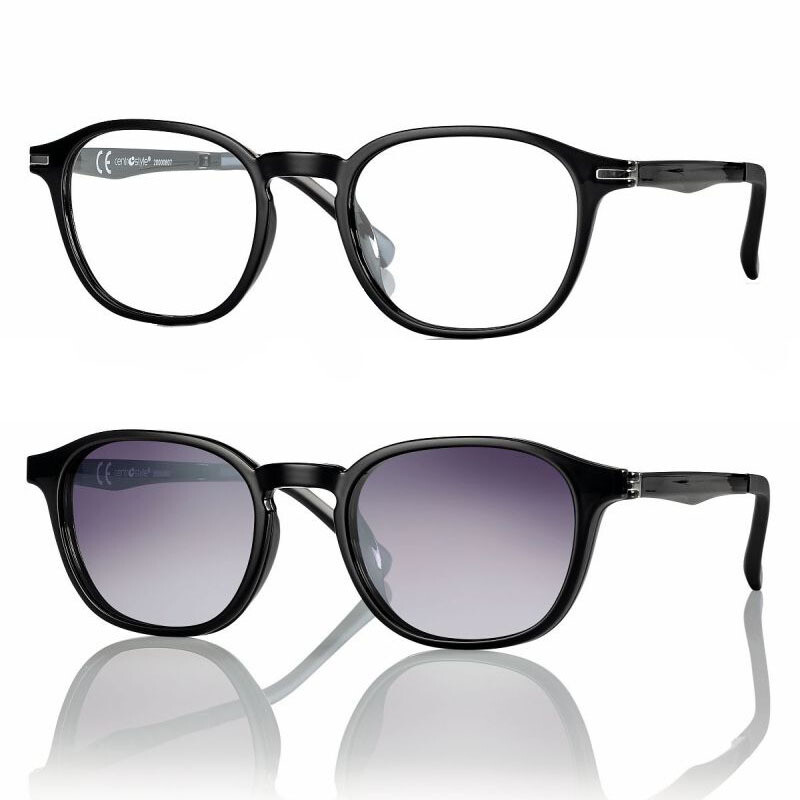 Light&amp;Flexible Montatura con Magnetic Clip On F0288 Nero