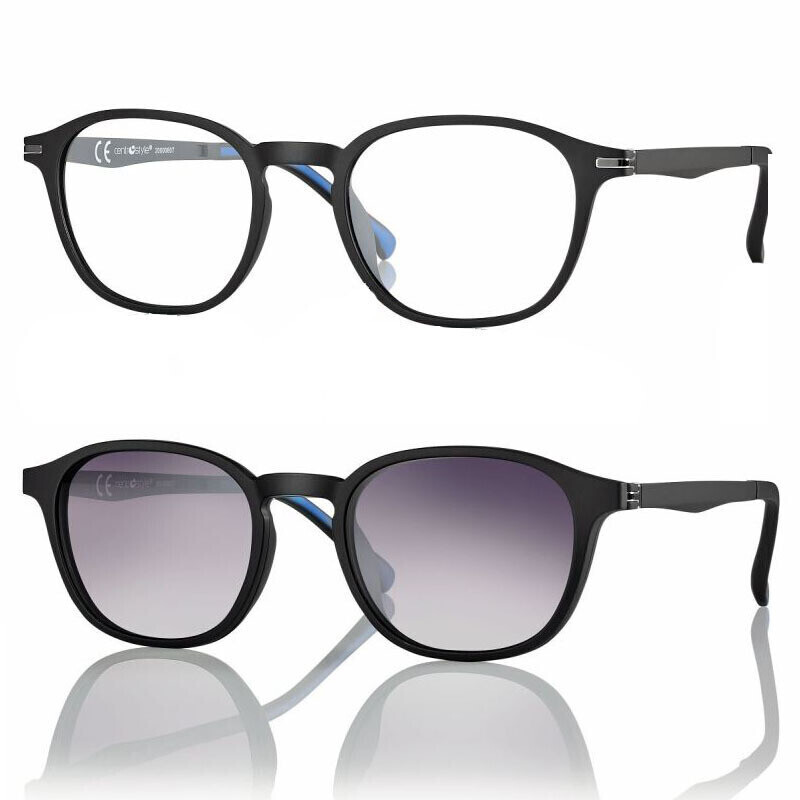 Light&amp;Flexible montatura con Magnetic Clip On F0288 by CentroStyle Nero