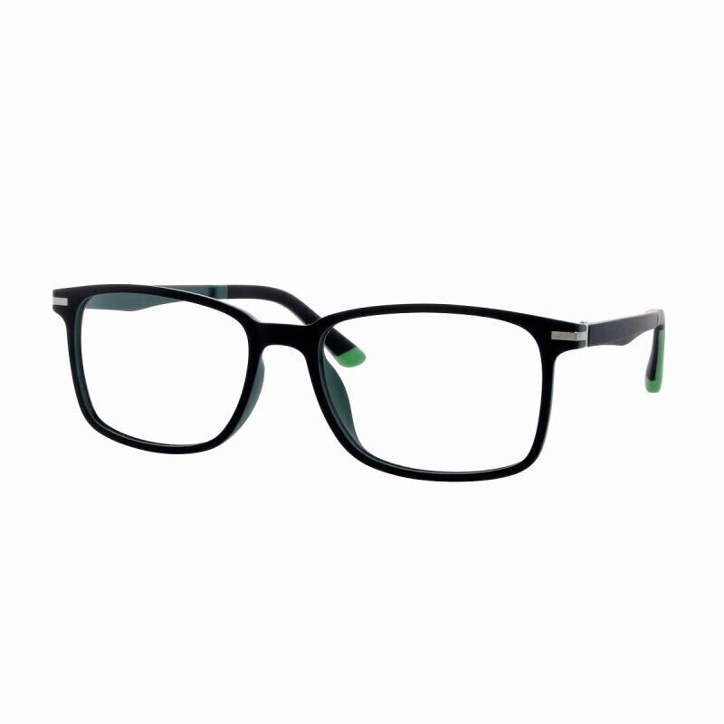 Light&amp;Flexible Montatura con 2 clip on nero/verde F0075
