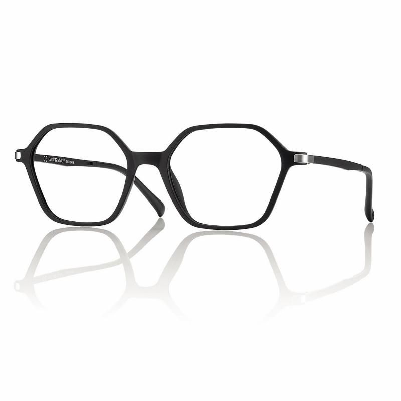 CentroStyle Light&amp;Flex Montatura con clip solare F0497 Nero