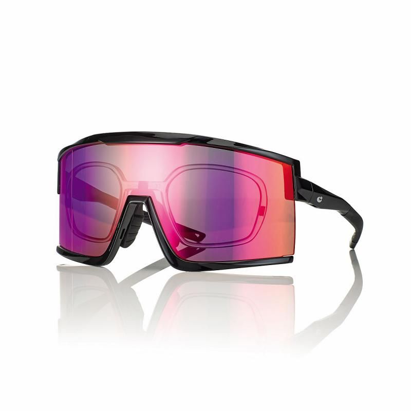 Occhiale Sport Mascherina S0583 con Lente Specchiata rossa e clip ottico