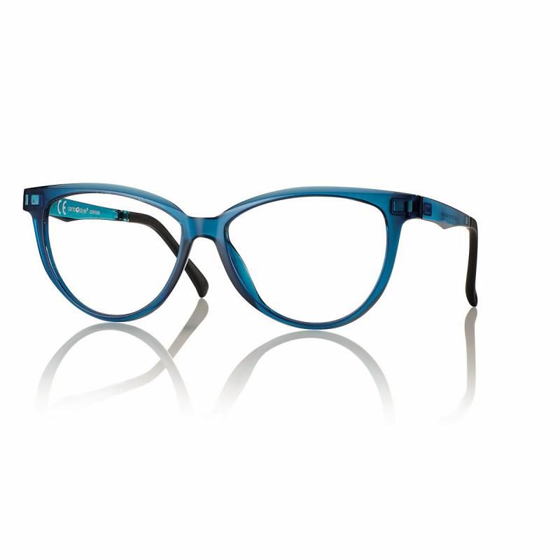 CentroStyle Light&amp;Flex Montatura donna cat-eye con clip on F0465 petrolio