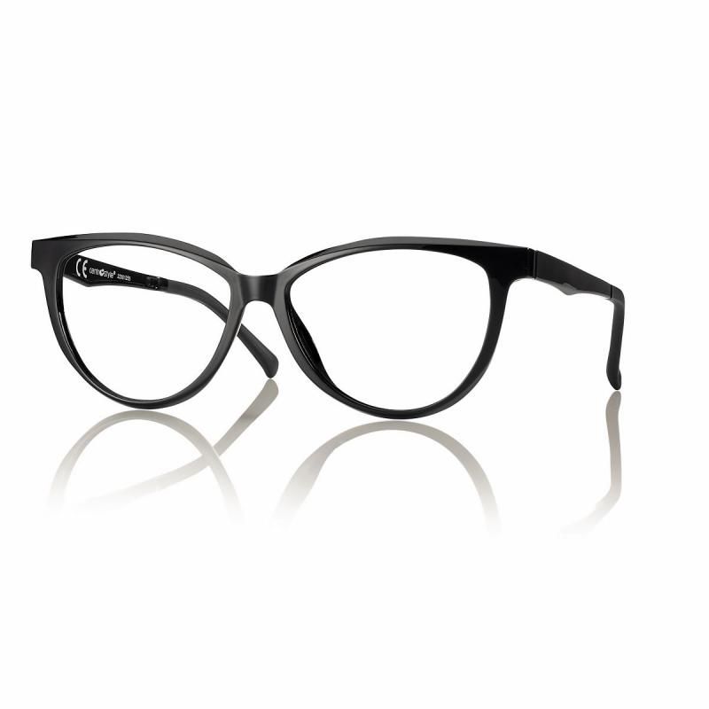 CentroStyle Light&amp;Flex Montatura donna cat-eye con clip on F0465 nero