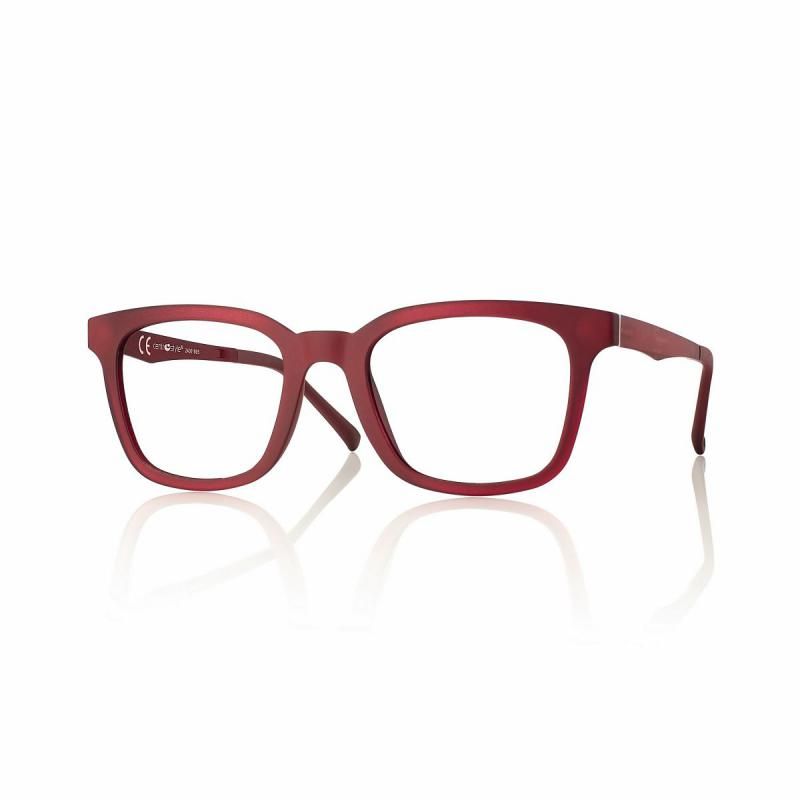 Montatura in Ultem Centrostyle con clip on F0617 rosso opaco