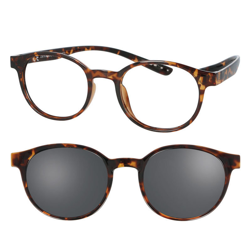 CentroStyle Sunreader Round Tortoise - occhiali da lettura + clip solare