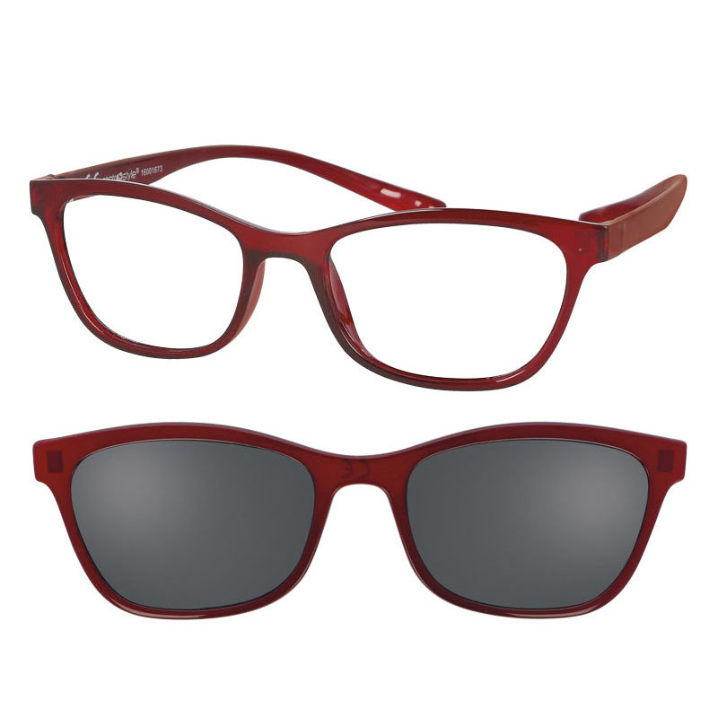 CentroStyle Sunreader Red - Occhiali da lettura con clip solare +2.50
