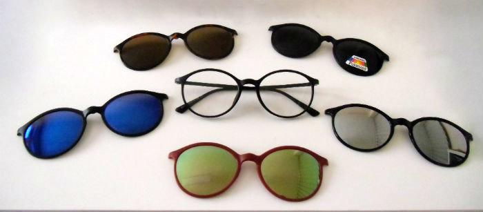 PAULA Occhiale neutro protezione luce blu e 5 clip on sole