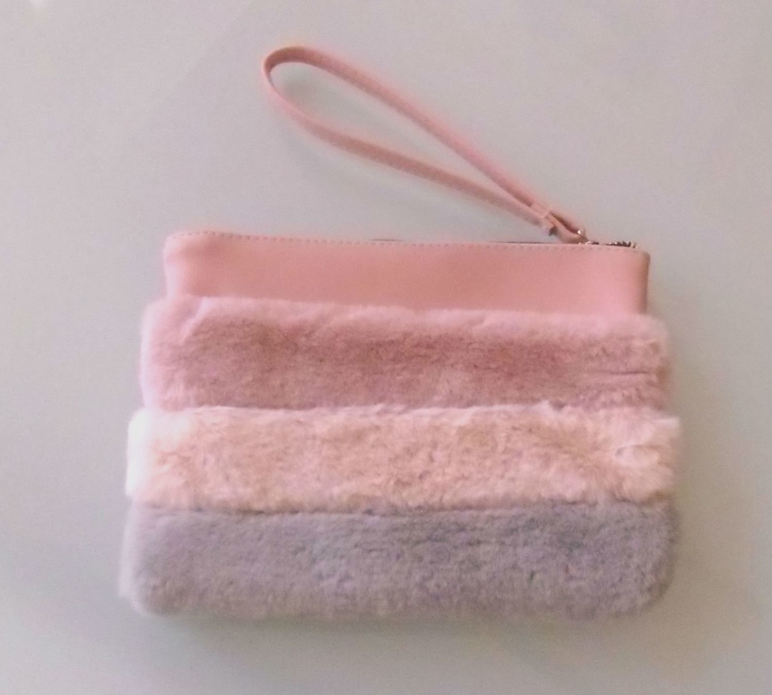 Stylissimi Les Peluches - trousse portaocchiali o trucchi in ecopelliccia, Colore: Rosa antico