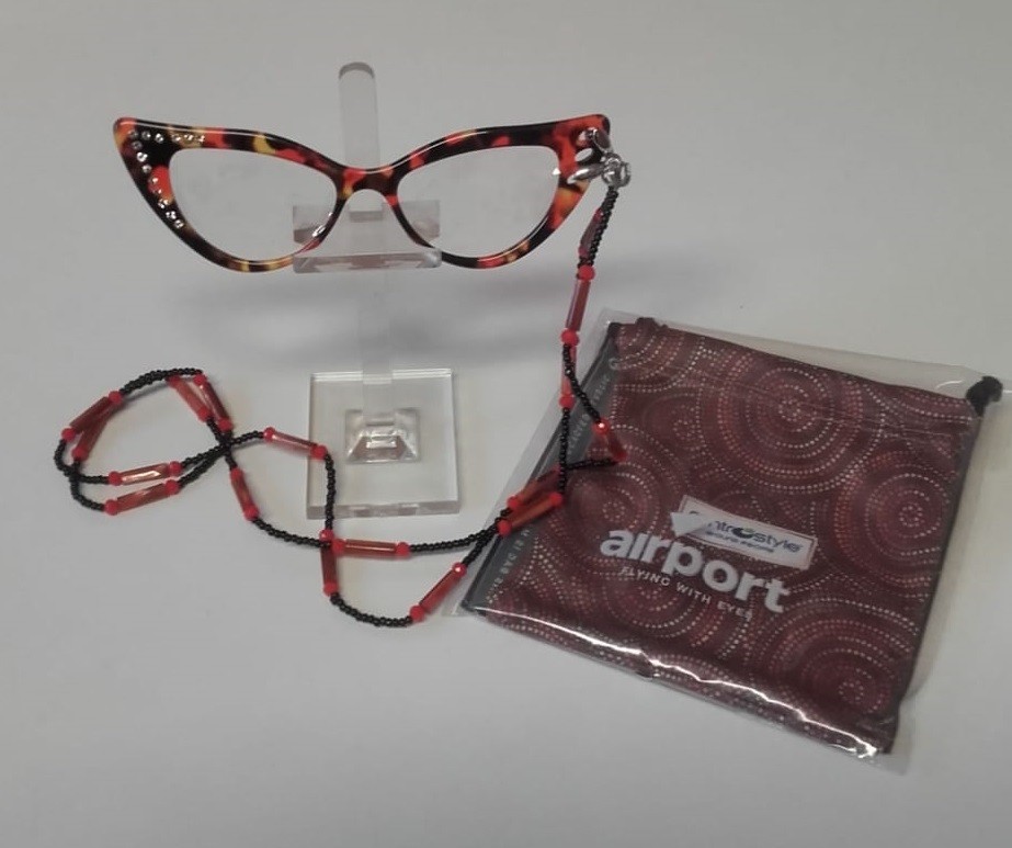 Pendente Lenti Retrò tartarugato con strass +2.00