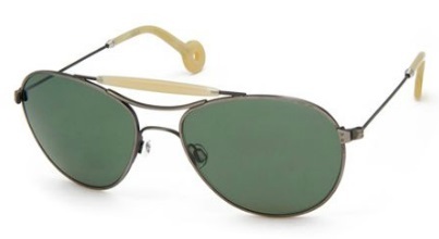 Hally &amp; Son HS525 occhiali da sole, Colore: Oro Lenti verdi HS525 V02