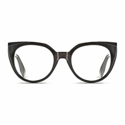 Airport Milano Cat-Eye nero per lettura con filtro luce blu e quarti di diottria
