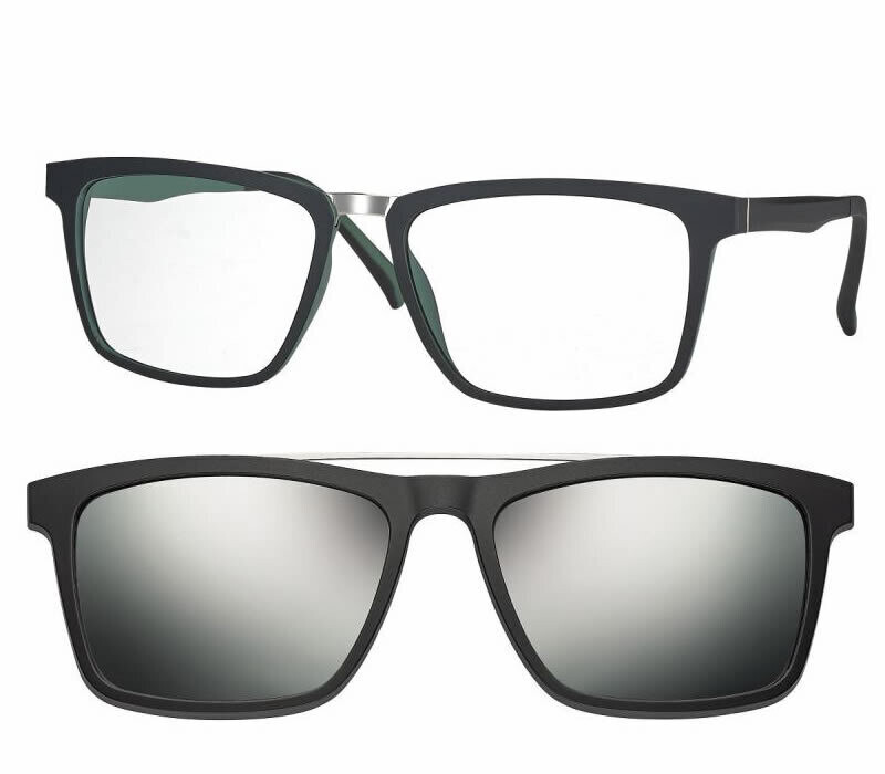 CentroStyle Light &amp; Flexible F0222 Nero/Verde + Clip on magnetico
