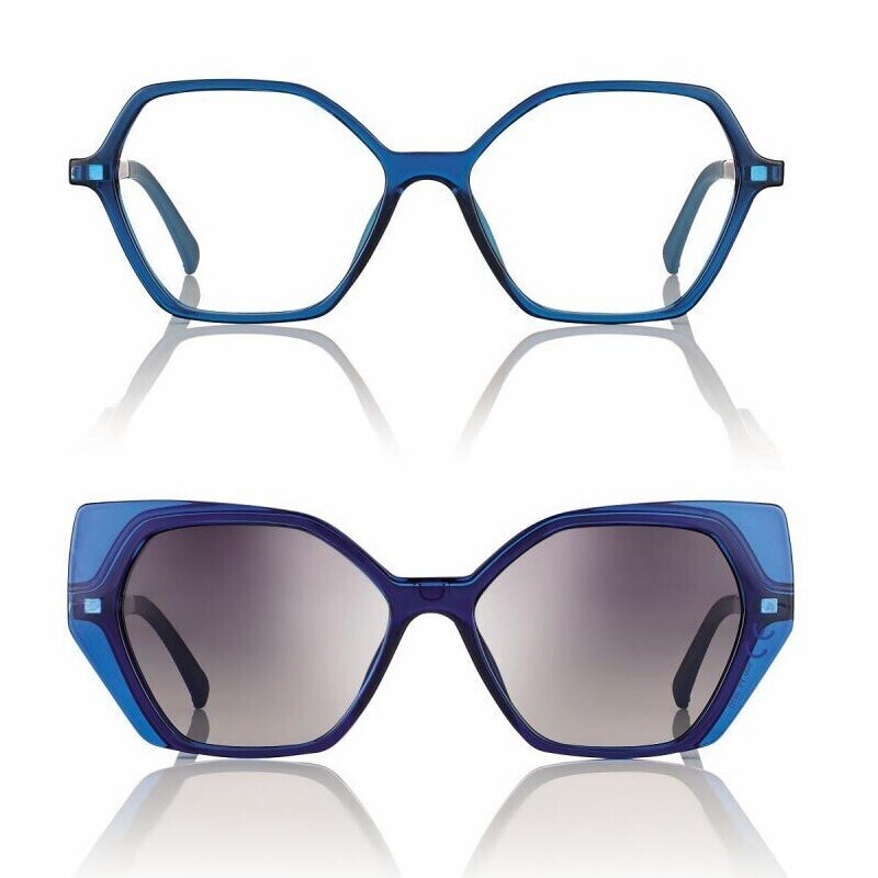 Neyeture Biobased Esagono con clip on sole magnetico F0460 Blu Neyeture Biobased Esagono con clip on sole magnetico F0460 Blu