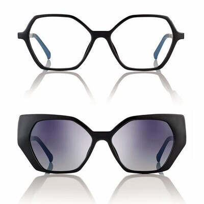 Neyeture Biobased Esagono con clip on sole magnetico F0460 nero