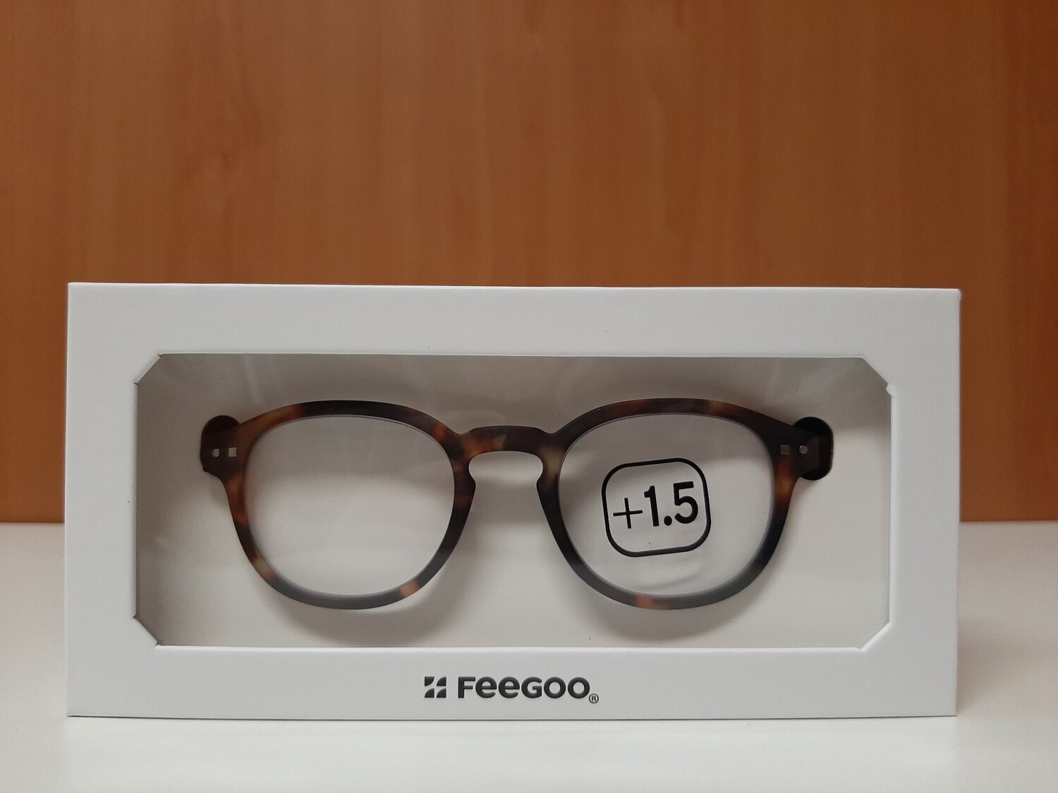 FEEGOO SCREEN 2 TORTOISE - Occhiali neutri filtro luce blu, Selezione la diottria: +1.50, Aggiungi lenti a ricetta: no