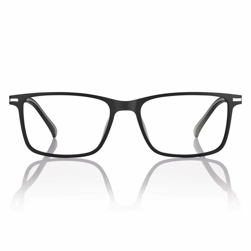 CentroStyle Light&amp;Flexible Montatura F0074  Nero con 2 clip on polarizzati