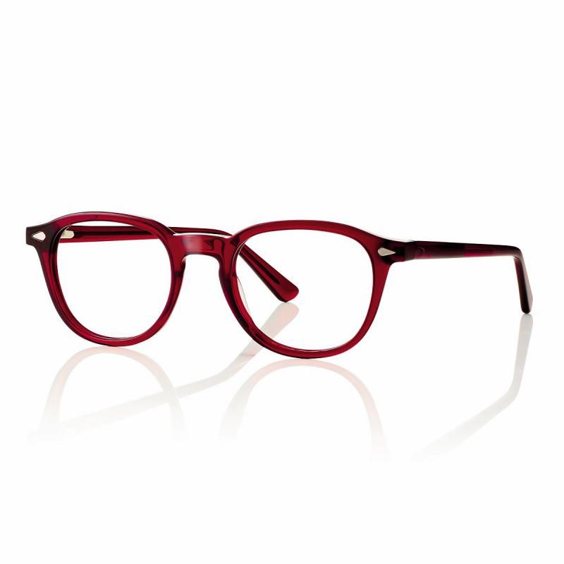 CentroStyle F0446 montatura in Acetato Rosso con clip sole polarizzato taglia M