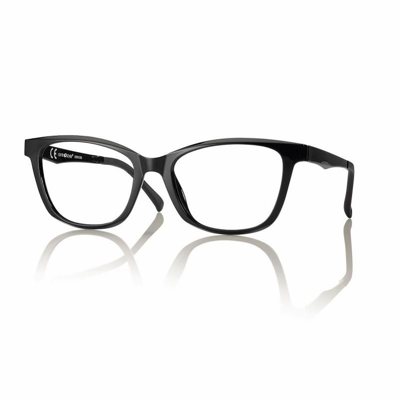 CentroStyle Light&amp;Flex Montatura Cat-eye con clip solare F0464 Nero
