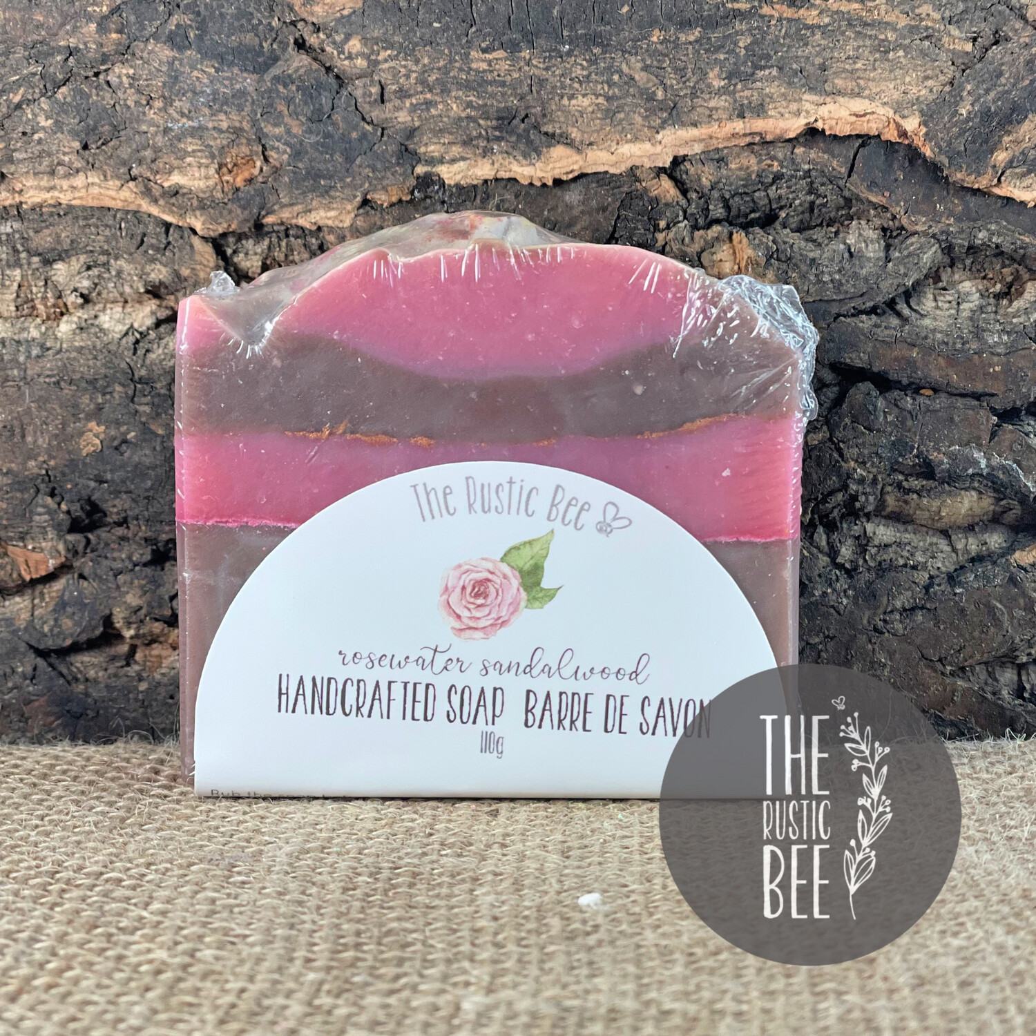 Rosewater and Sandalwood Handmade Soap 120g