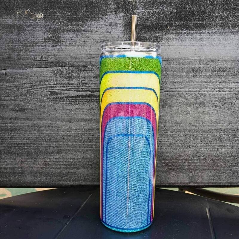 30 oz Retro Rainbow Epoxy Stainless Steel Tumbler