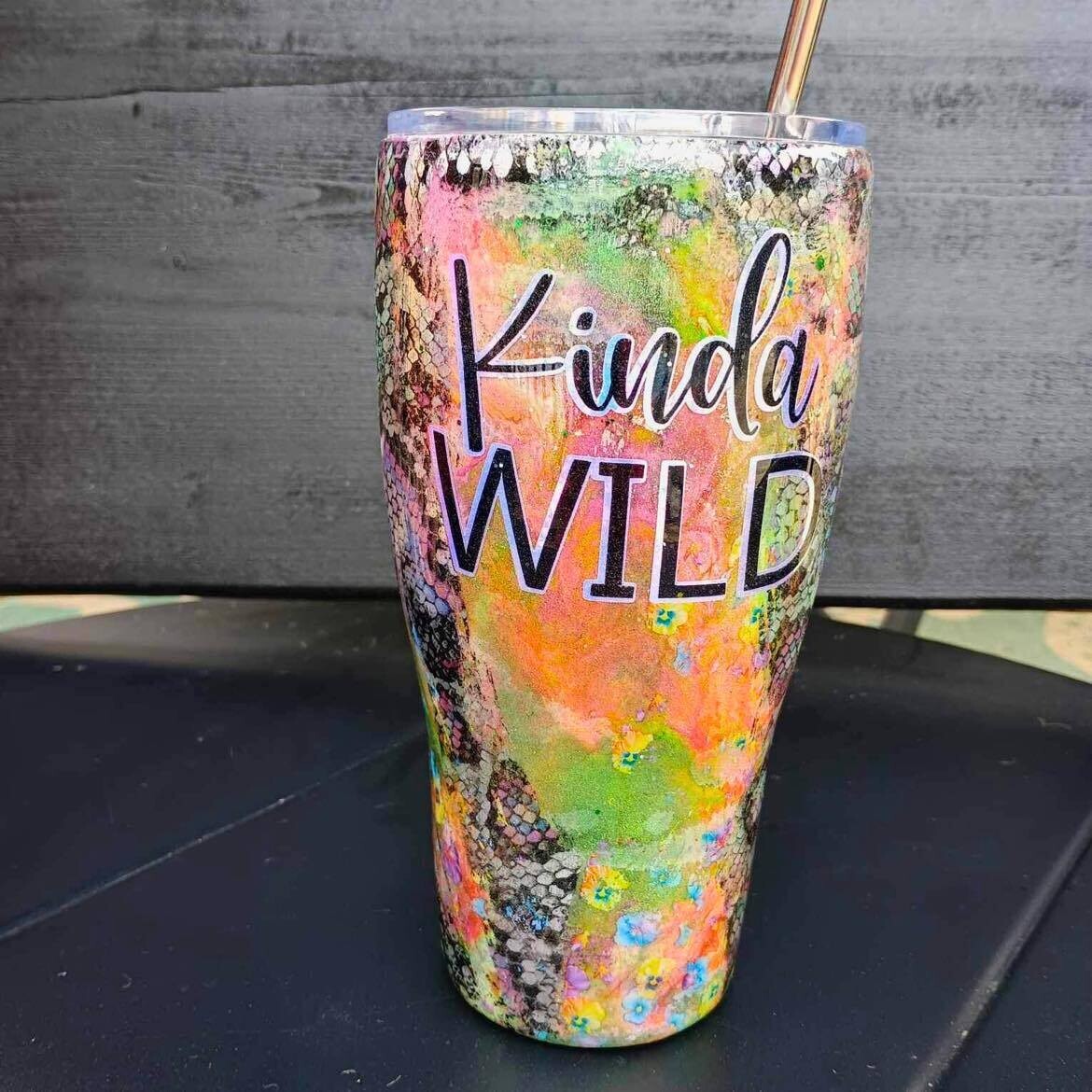 30 oz Kinda Wild Epoxy Curved Stainless Steel Tumbler