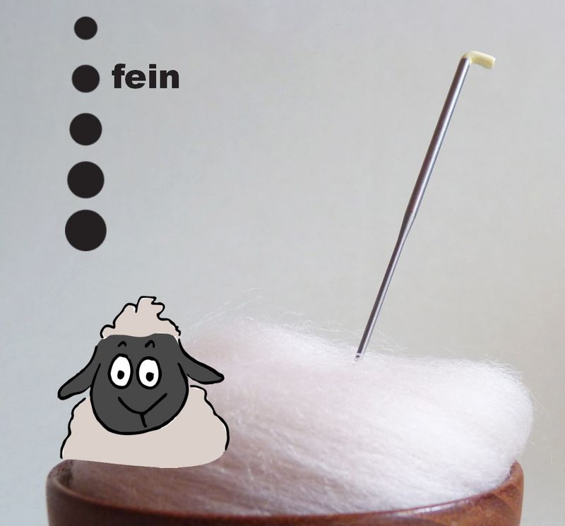 Feine Merinofilznadel * 40 Gauge