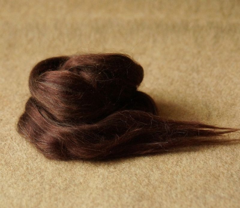 Mischkammzug 'Brunette' aus diversen Faserarten für Haare & Fell  - 10g