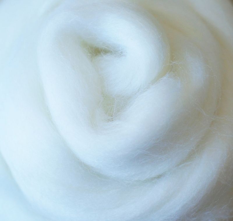 Kammzug  Schnee - reine Wolle (Merino) 10g • weitere Knäuelgrößen verfügbar