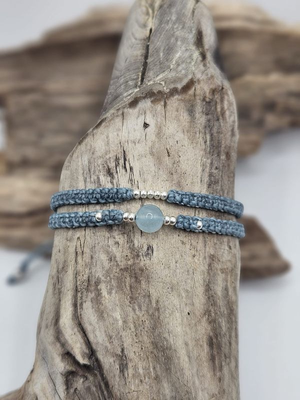 Doppelarmband mit Aquamarin