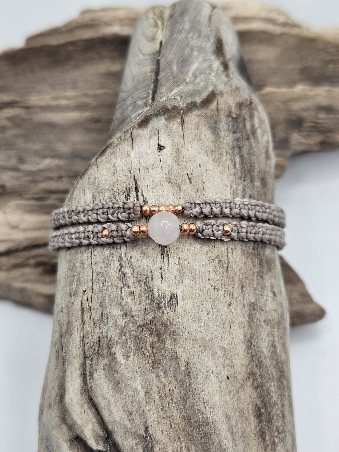 Doppelarmband mit Rosenquarz