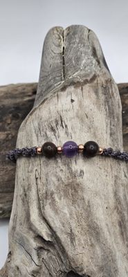 Amethyst und Ebenholz Kinderarmband