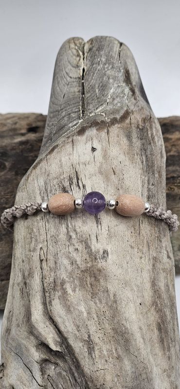 Amethyst und Rosenholz Armband