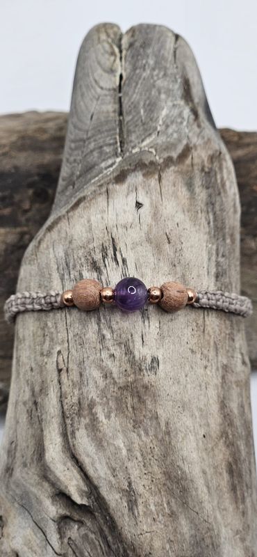 Amethyst und Rosenholz Kinderarmband