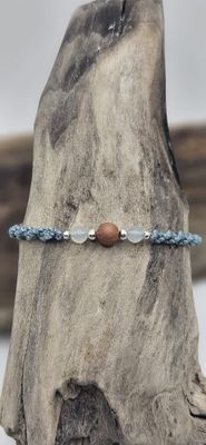 Aquamarin und Rosenholz Armband