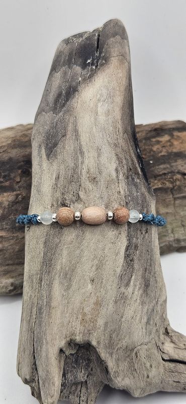 Aquamarin und Rosenholz Armband