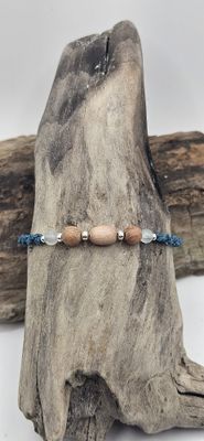 Aquamarin und Rosenholz Armband