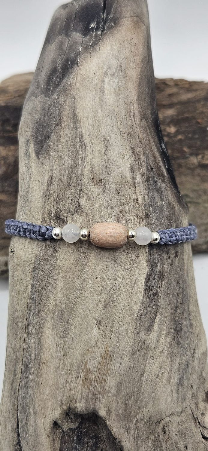 Rosenquarz und Rosenholz Kinderarmband