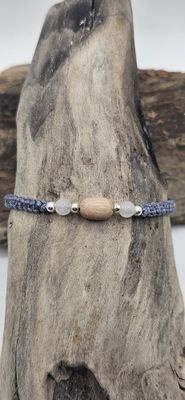 Rosenquarz und Rosenholz Kinderarmband