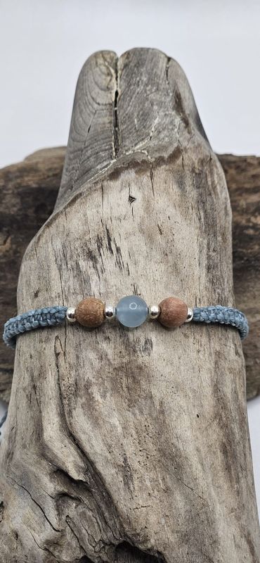 Aquamarin und Rosenholz Kinderarmband