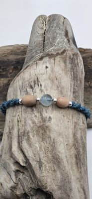 Aquamarin und Rosenholz Kinderarmband
