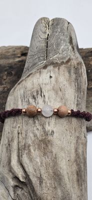 Rosenquarz und Rosenholz Kinder Armband