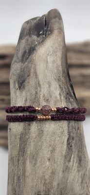 Erdbeerquarz Doppelarmband