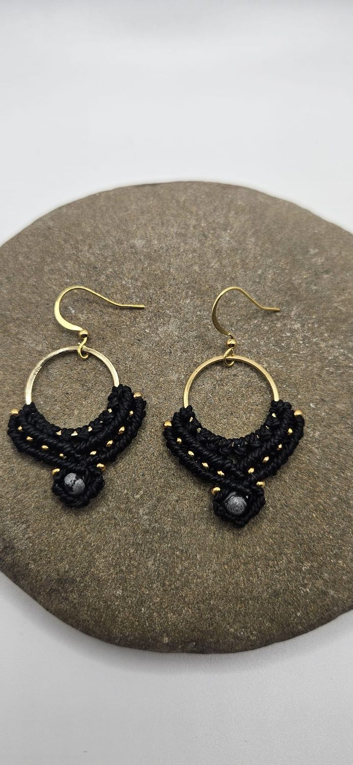 Schneeflocken Obsidian Ohrenringe