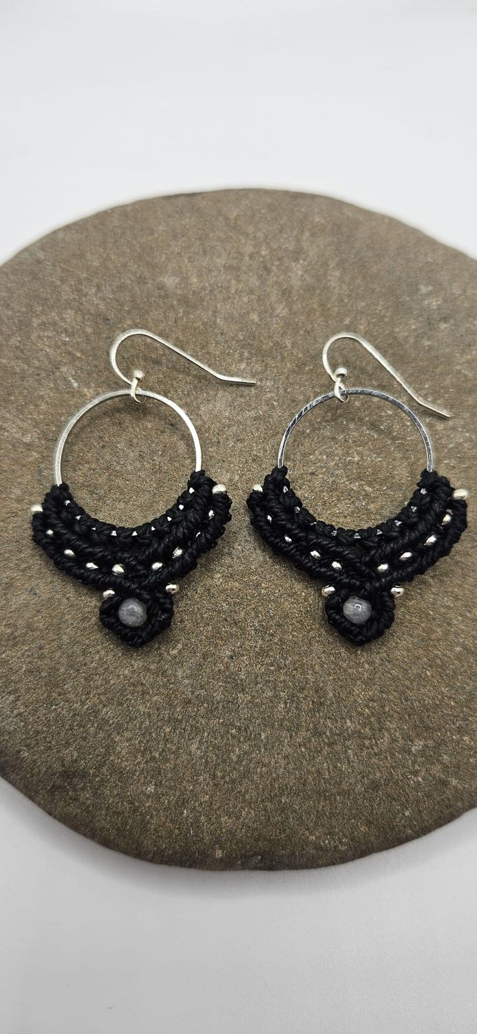 Schneeflocken Obsidian Ohrenringe