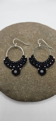 Schneeflocken Obsidian Ohrenringe